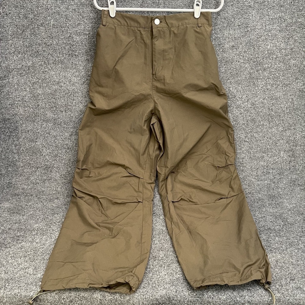 7 For All Mankind Utility Pants Women's Sz M Brown Ankle Tie Elastic Waist